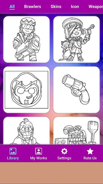 荒野乱斗创意上色应用程序(Coloring Brawl Stars Skins) 荒野乱斗创意上色应用程序(Coloring Brawl Stars Skins)