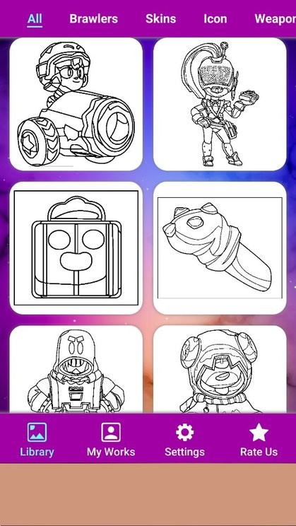 荒野乱斗创意上色应用程序(Coloring Brawl Stars Skins) 荒野乱斗创意上色应用程序(Coloring Brawl Stars Skins)